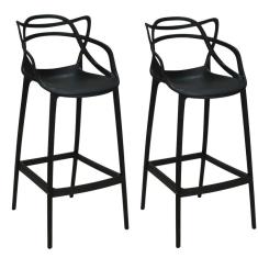 Kit 2 Banquetas Allegra Com Encosto Design Cozinha/bancada - Preto