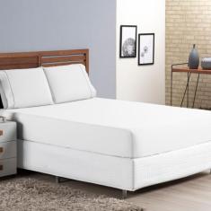 Lençol Queen 3 Peças Micro Percal 400 Fios Ponto Palito Acetinado Conf