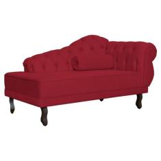 Divã Recamier Larissa 150cm Suede Lado Esquerdo Para Sala - Várias Cor