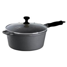 Caçarola Ferro Cabo Silicone Preto Tampa Vidro 4,1 L 24cm - Libaneza