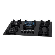 Cooktop a Gás Fischer 5 Bocas Tripla Chama Infinity com Trempe de ferro fundido Mesa Vidro 26298-57077 Bivolt