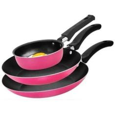 Conjunto Frigideiras 3 Peças Antiaderente Techflon Nacional