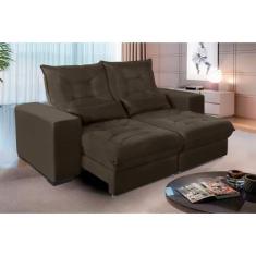 Sofá Retrátil e Reclinável 1,80m Suede Miami Preto - Sofá Casa, Marrom