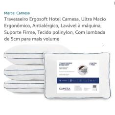 Travesseiro ERGOSOFT Hotel Ultra Macio 50x70cm Camesa