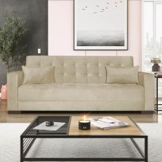 Sofá Cama 3 Lugares Jobim Suede Bege