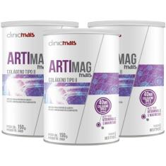 Colágeno Artimag Tipo Ii 40 Mg Porção Em Pó 150G Kit Com 3