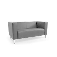 sofá 2 lugares asthor revestimento sintético preto