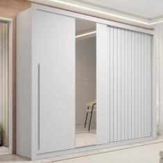 Guarda-roupa Casal Ripado com Espelhos 2 Portas e 4 Gavetas Suburban G