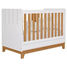 Berço Permobili Biscoito Retro Americano mini cama MDF, Branco Acetina