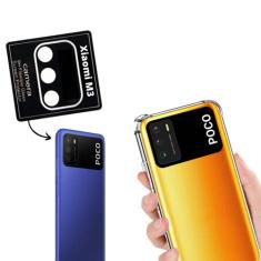 Kit Capa Case Antichoque Compatível Xiaomi Poco M3 + Película Câmera Traseira Nano Gel