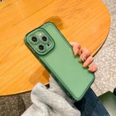 Capa transparente luxuosa com diamante de cristal para iPhone 14 13 12 11 Pro Max X XR XS 7 8 Plus Capa de silicone macia transparente e brilhante, verde, para iPhone 11