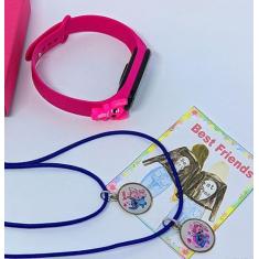 Kit Relógio Infantil Digital Led Bracelete Silicone 3D Super Heróis Di