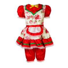 Vestido Feminino Infantil Festa Junina Com Culote - Fantasias Carol LI
