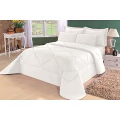 Kit Edredom + Lençol Aconchego Dupla Face Casal Queen 6 PÇ Branco - CO