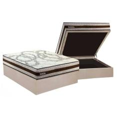 Conjunto Box Baú Casal Colchão Espuma Paropas D45 Resiste Hotel Douface + Base Crc Suede Clean (138x188)