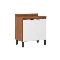 Balcão Cozinha P- Cooktop C- Tampo Firenze C- 2 Portas 80cm Amendola-branco - Demóbile