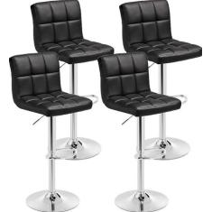 Kit 4 Banquetas Alta Cozinha Bar Balcão Bancada Americana Giratória Go