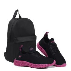 Kit Tenis Feminino Caminhada Academia Treino Leve + Mochila Basica-Feminino