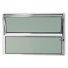 Janela Basculante de Alumínio 40x40cm com Vidro Boreal Anodizado Master Brimak Brilhante