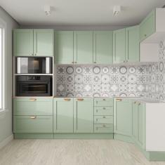 Cozinha Modulada 7 Peças sem Tampo 3 Aéreos 3 Balcões e Torre Quente Arizona CabeCasa MadeiraMadeira Branco/Menta