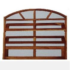 Vitrô Basculante de Madeira Imbuia em Arco 1,40 x 1,00 Rodam Natural