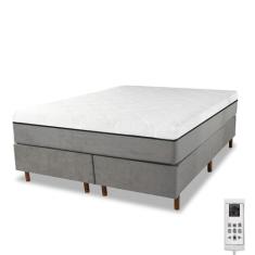 Cama Box e Colchão Magnético Massageador - Therapy Life Elegancy, Cinz
