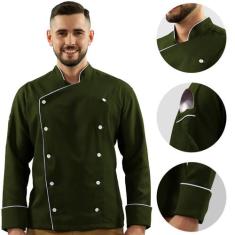 Dólmã Unissex Chef de Cozinha Verde Floresta 100% Poliéster - Wp Confe