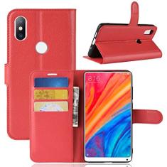 XIAOMI MIX 2S Capa, carteira flip de couro PU premium com compartimento para cartão, suporte e fecho magnético [capa interior à prova de choque TPU] Compatível com XIAOMI MIX 2S