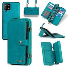 Compatível com Samsung Galaxy A22 5G/Boost Mobile Celero 5G capa carteira transversal alça de ombro suporte multifuncional 2 em 1 capa magnética destacável para celular Celero5G Gaxaly A 22 22A G5