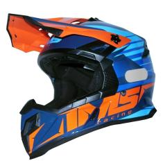 Capacete Ims Extreme Azul Laranja Trilha Motocross-Unissex