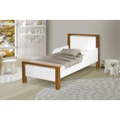 cama infantil meli com pés de madeira - Frausto, BrancoAmendoa