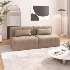 Sofá Modular 02 Módulos Poltrona Easybox Cabecasa Madeiramadeira Taupe