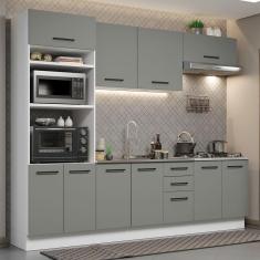 Cozinha Completa 270001 Com Armário E Balcão Branco/Cinza