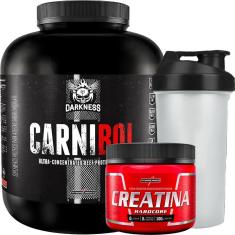 Combo Suplemento em Pó Darkness Carnibol Isolado Hidrolisado Proteina da Carne + Creatina + Shakeira-Unissex