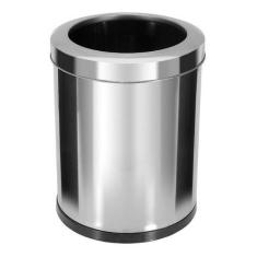 Lixeira Em Inox Com Aro Inox 13,5 Litros - JSN, Cinza