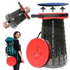 PLOGGING Banqueta dobrável 2GG atualizada com almofada, 40 cm a 29 cm, bancos portáteis para adultos, cadeira dobrável mais resistente com capacidade de carga de 453 kg, banco retrátil de acampamento