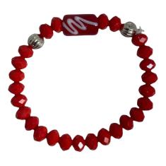 Pulseira Iansa Firma Cristal Vermelho E Silicone