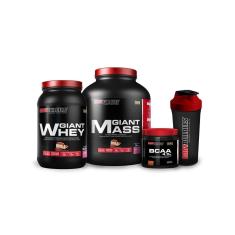 Kit Giant Mass 3 Kg + Giant Whey 908 G + BCAA 4,5 Mg 250 G + Coqueteleira - Bodybuilders-Unissex
