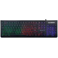 Teclado Gamer Black Eagle Fortrek Multimidia Preto Rainbow Usb 2.0 Abnt2 75856