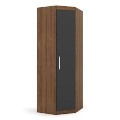 Guarda-roupa Casal Canto 1 Porta Gênova Plus Ipê Wood/grafite