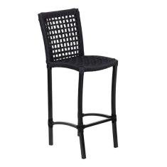 Banqueta Cannes Em Alumínio E Corda Náutica Preto