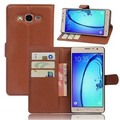 Capa carteira para Samsung ON 7 Pro, carteira flip de couro PU premium com compartimento para cartão, suporte e fecho magnético [capa interna à prova de choque de TPU] Compatível com Samsung ON 7 Pro