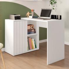 Mesa Escrivaninha Tech 1 Porta 1 Prateleira Branco - Caemmun