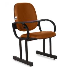 01 Cadeira Para Auditório Com Prancheta Linha Dallas Auditório Marrom