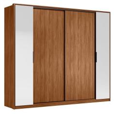 Guarda Roupa Casal Laredo Nogueira Touch Flex Com Espelho Demóbile - Demartêz