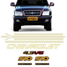 Kit Faixas S10 Executive 01/02 Cabine Dupla Adesivo Dourado - SPORTINO