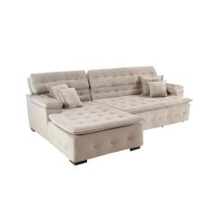 Sofá Retrátil e Chaise Orlando 220x150 Bege