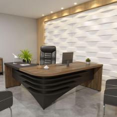 Mesa Tamburato Diretor Ii Le - Charuto/Preto 6099