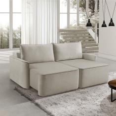 Sofá Retrátil 200cm 2 Lugares Moon 2321 Estofart Creme