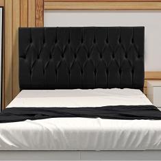 Cabeceira Casal 1,95m Madrid Suede Preto Dal Poz Estofados